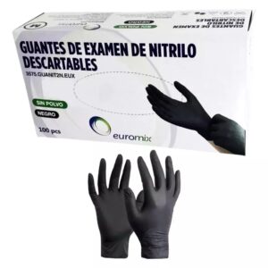 Guantes de nitrilo color negro Talla M y L